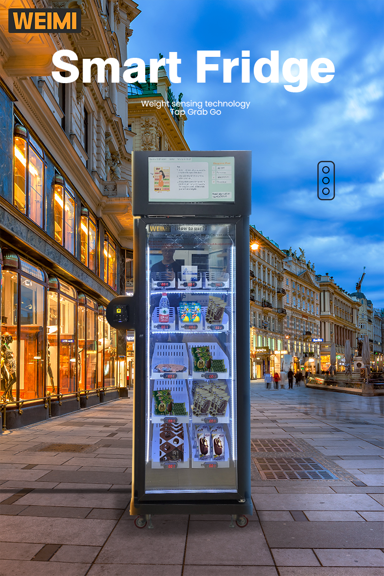Custom Big Capacity Cold Drink Ice Cream Vending Machine Smart Fridge with Card Reader