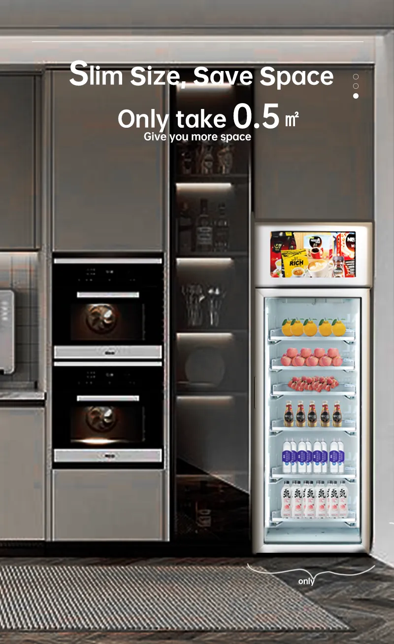 Custom Big Capacity Cold Drink Ice Cream Vending Machine Smart Fridge with Card Reader small footprint vending machine