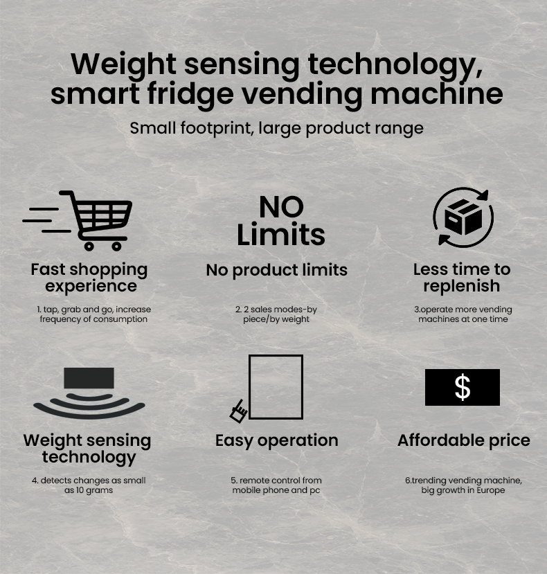 big capacity WEIMI Smart Fridge Vending Machine for Malaysia