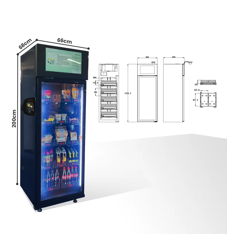 optional basket size for WEIMI Smart Fridge Vending Machine for Malaysia