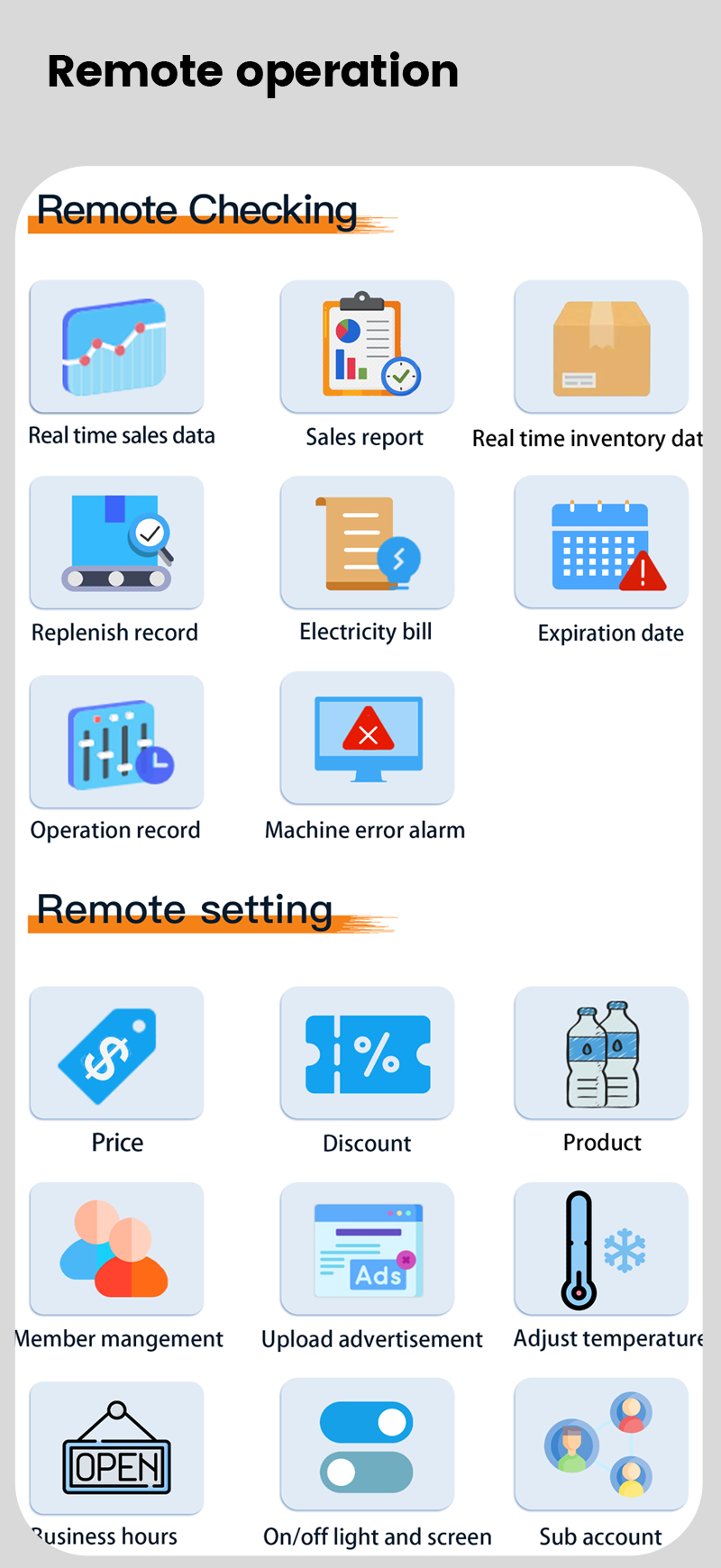 Smart Fridge Vending Machine for Malaysia remote operation