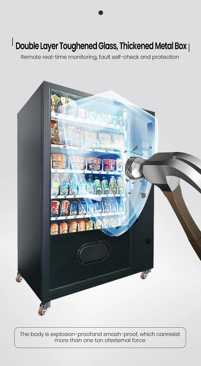 Affordable Keyboard Vending Machine for Bottle Drinks Snacks with Top Screen for Branding