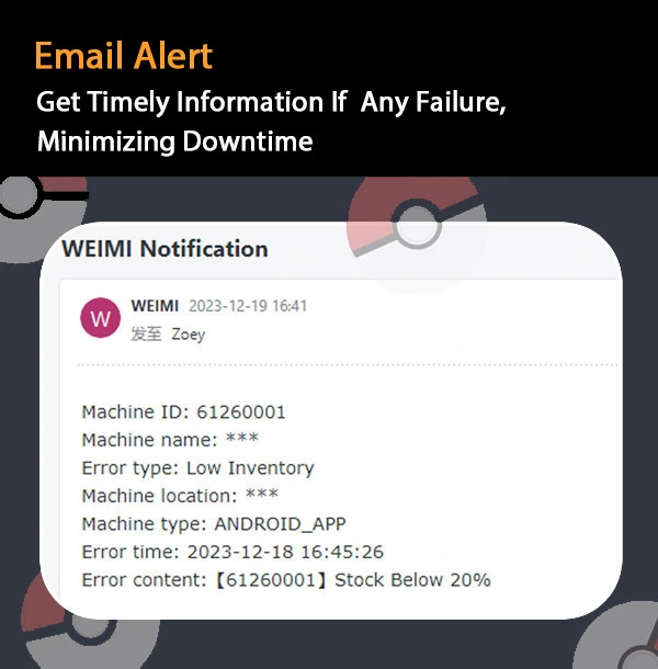 Mini Wall-Mounted TCG Tavern Vending Machine Magic Cards Notification when something gets wrong with the vending machine for guaranteeing services