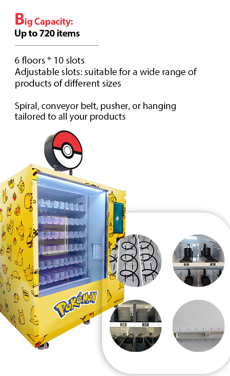 Pokémon Card Machine Booster Pack Dispenser with Cashless Payment to Sell Bulk Pokemon Cards big capacity