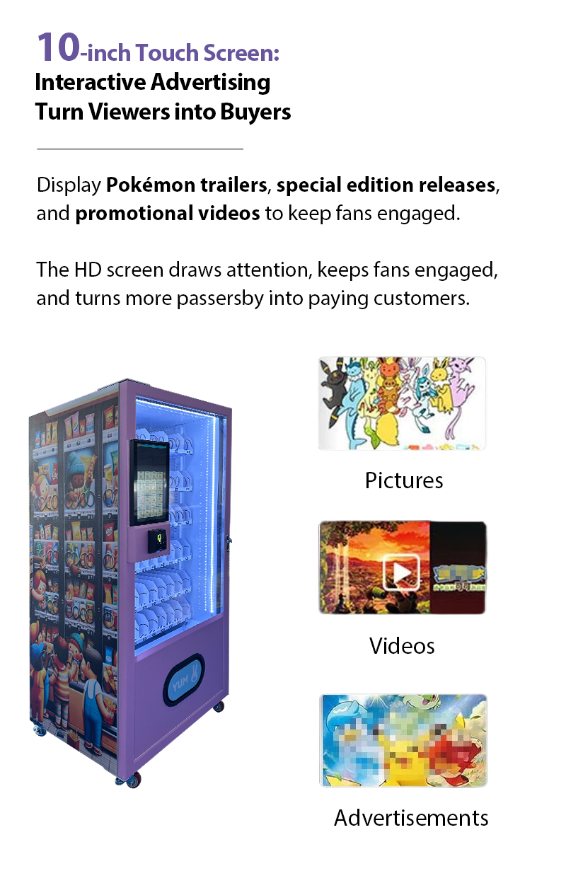 Pokémon Vending Machine Products for Sale for Pokemon Cards Trading Cards trading card vending machine advertising screen