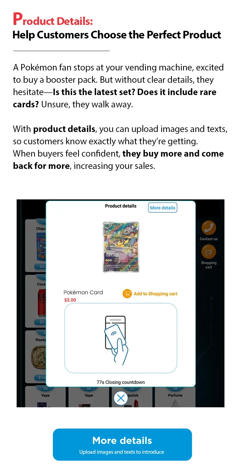 Pokémon Center Vending Machine | Full Touch Pokémon Card Dispenser check Pokemon cards details