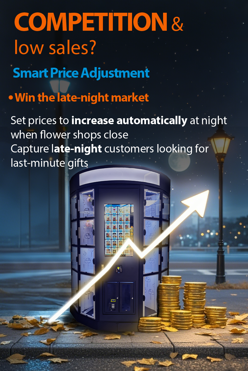 Custom Logo 24-Hour Flower Vending Machine win the late-night flowers market