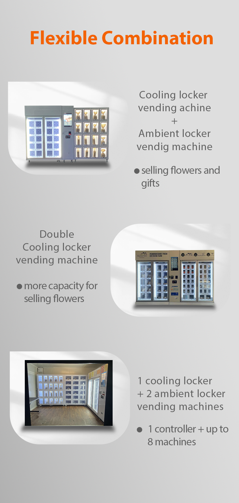 Flower Shop Fresh Bouquet Flower Gift Vending Machine flexible vending machine combination