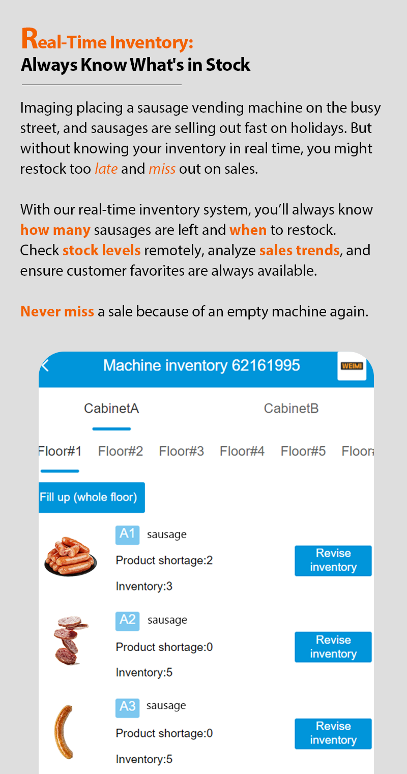 No sure about when should you restock? Via our smart system, you can remotely check inventory level