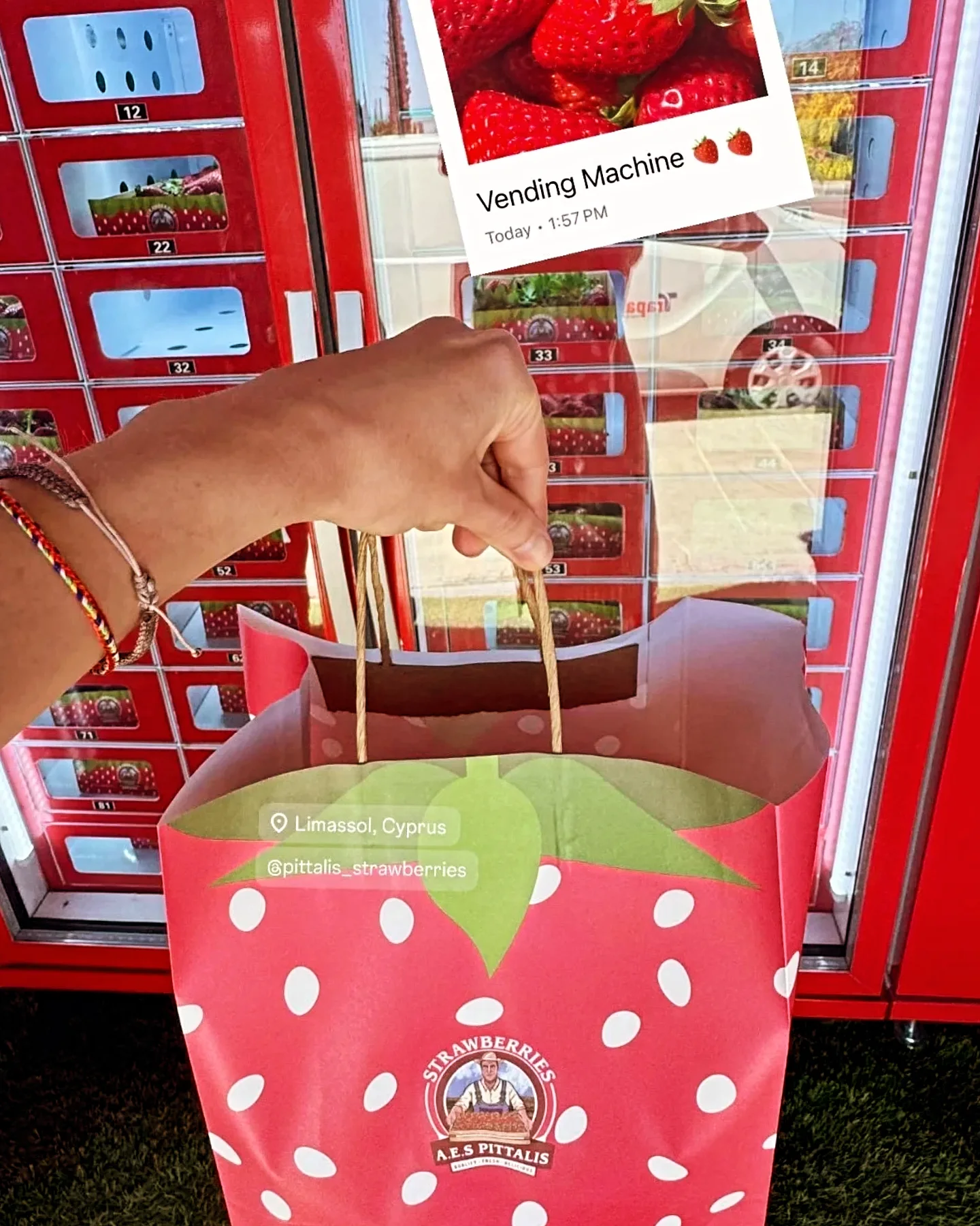 Pickup code screen for refrigerated strawberry locker vending machine