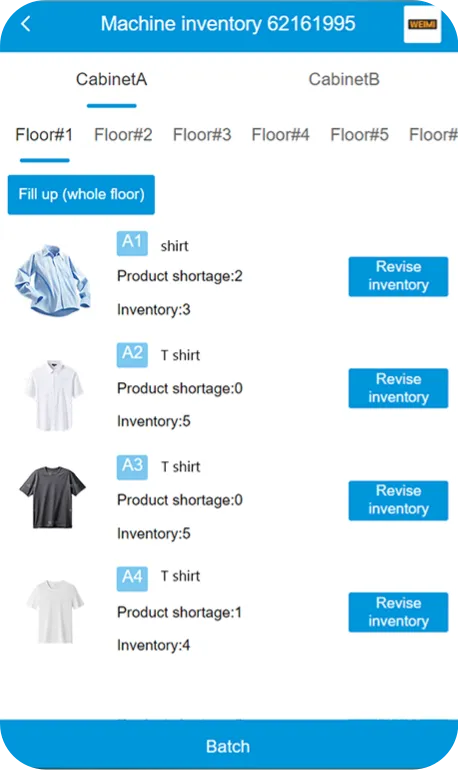 manage Women's T-Shirt Vending Machine from your phonw