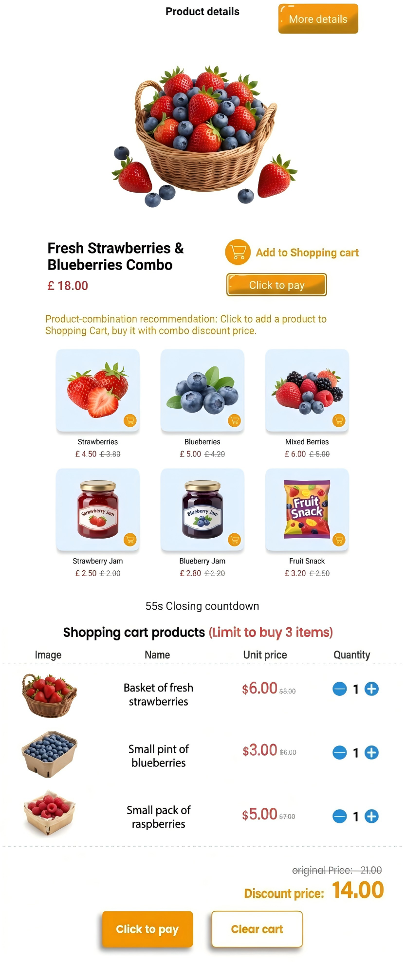 Strawberry vending machine touchscreen multi-buy promotion interface