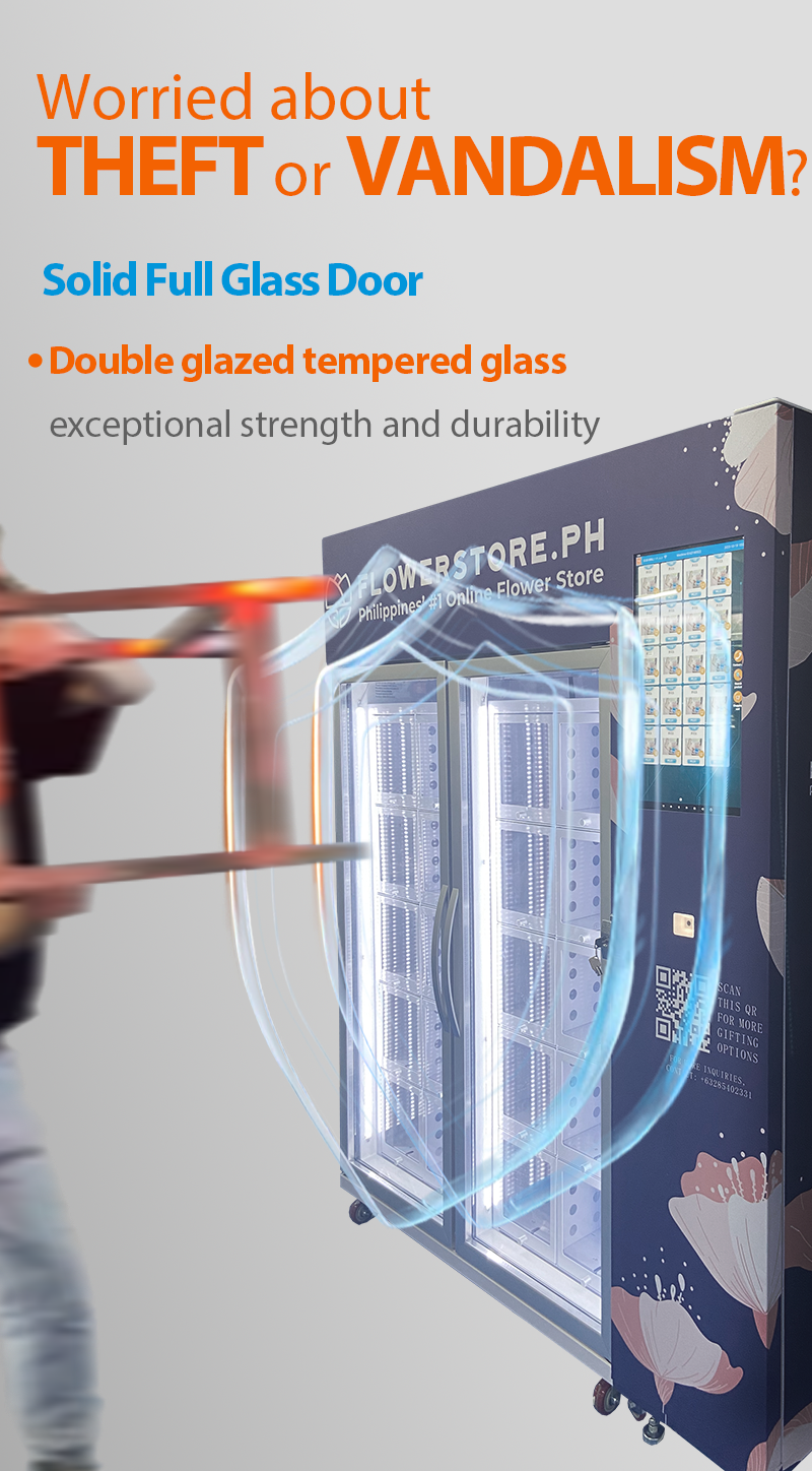 Flower Shop Fresh Bouquet Flower Gift Vending Machine full glass door keep flowers fresh