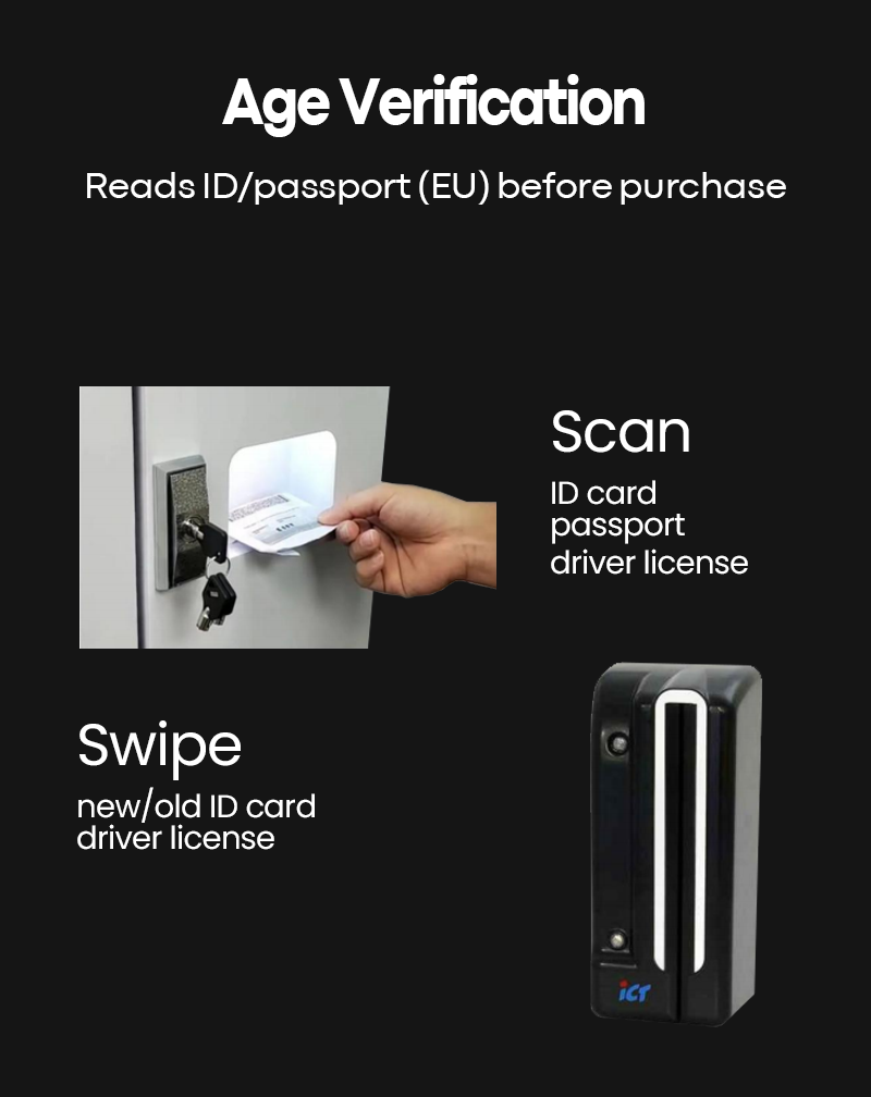 Combo Big Capacity Cigarette Dispenser Machine for Vape Snakcs Drinks with EU Age Verification