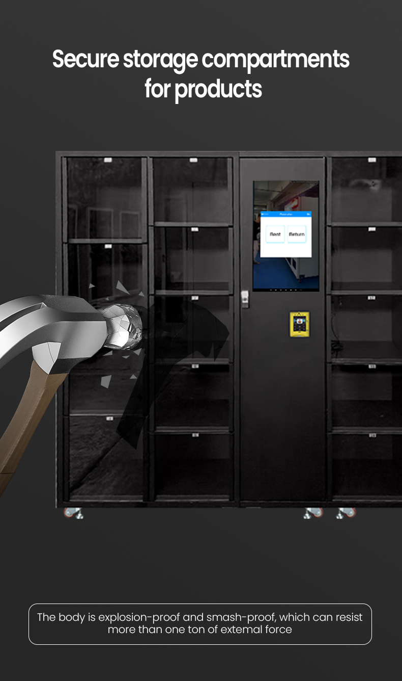 Action Camera GoPro Rentals Vending Machine with Card Reader For Vacation Destinations secure storage
