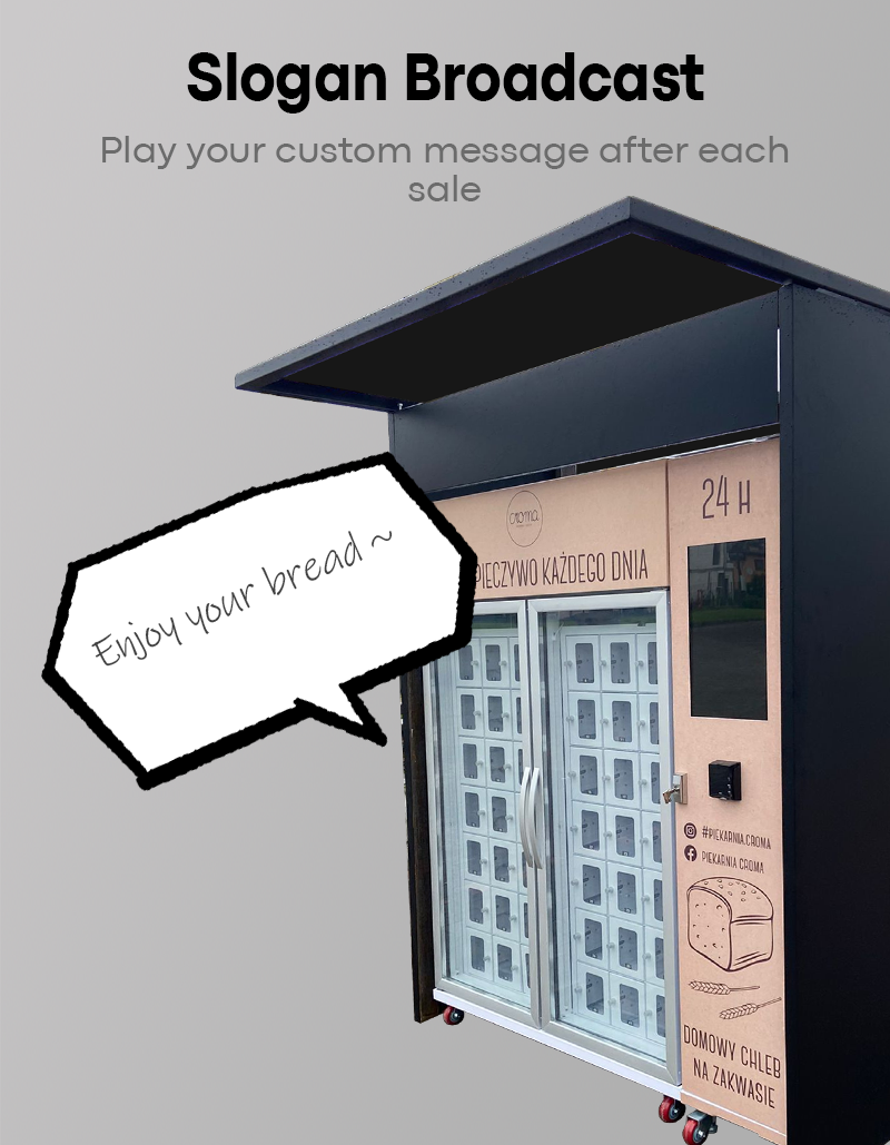 24H Outdoor Refrigerated Cake Vending Machine with Card Reader for Bakery Shop Street Foods
