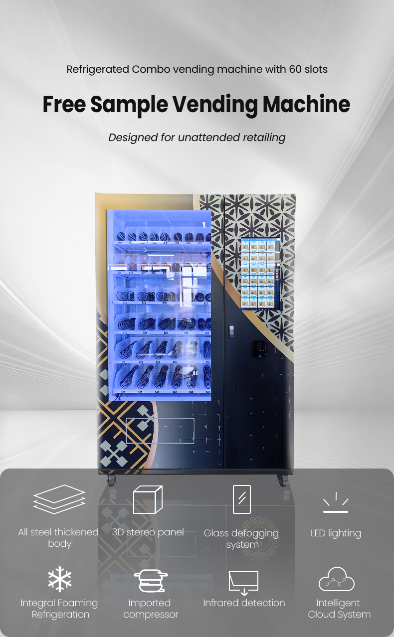 Free Sample Vending Machine with Customized Smart Back-end System for Branded Products