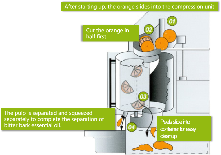 Freshly Squeezed Orange Juice Machine With Automatic Cleaning System