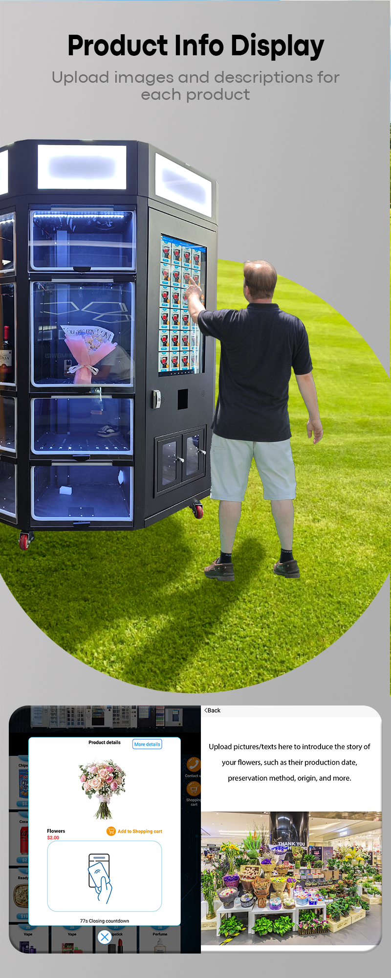 WEIMI Refrigerated Fresh Bouquet Flower Vending Machine