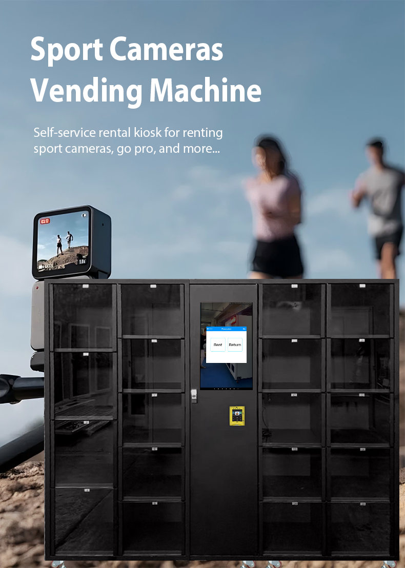 Action Camera GoPro Rentals Vending Machine with Card Reader For Vacation Destinations self-service kiosk for renting