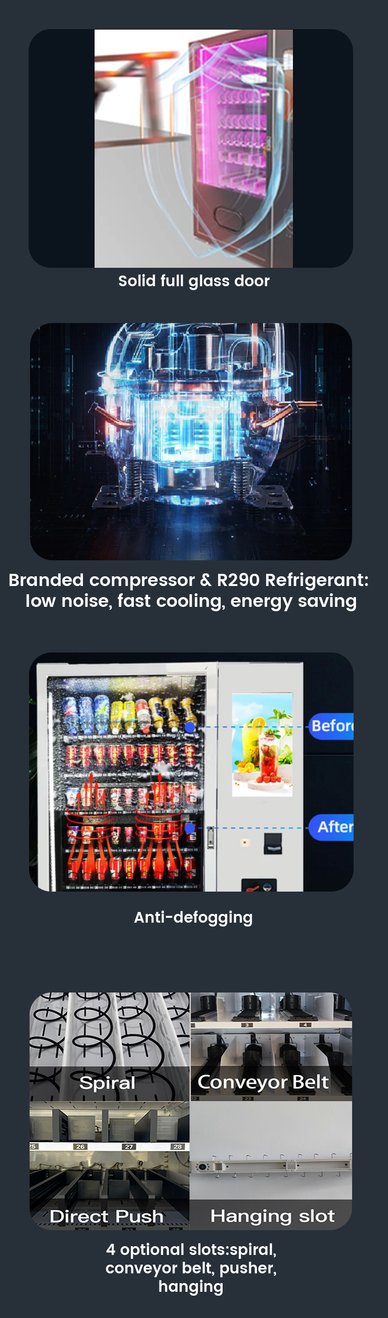 Outdoor Vending Machine with Shelter for Snacks Drinks with high quality hardware