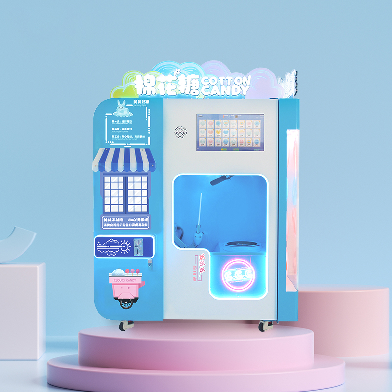 Máquina expendedora automática rentable de dulces de algodón, máquina expendedora de dulces esponjosos