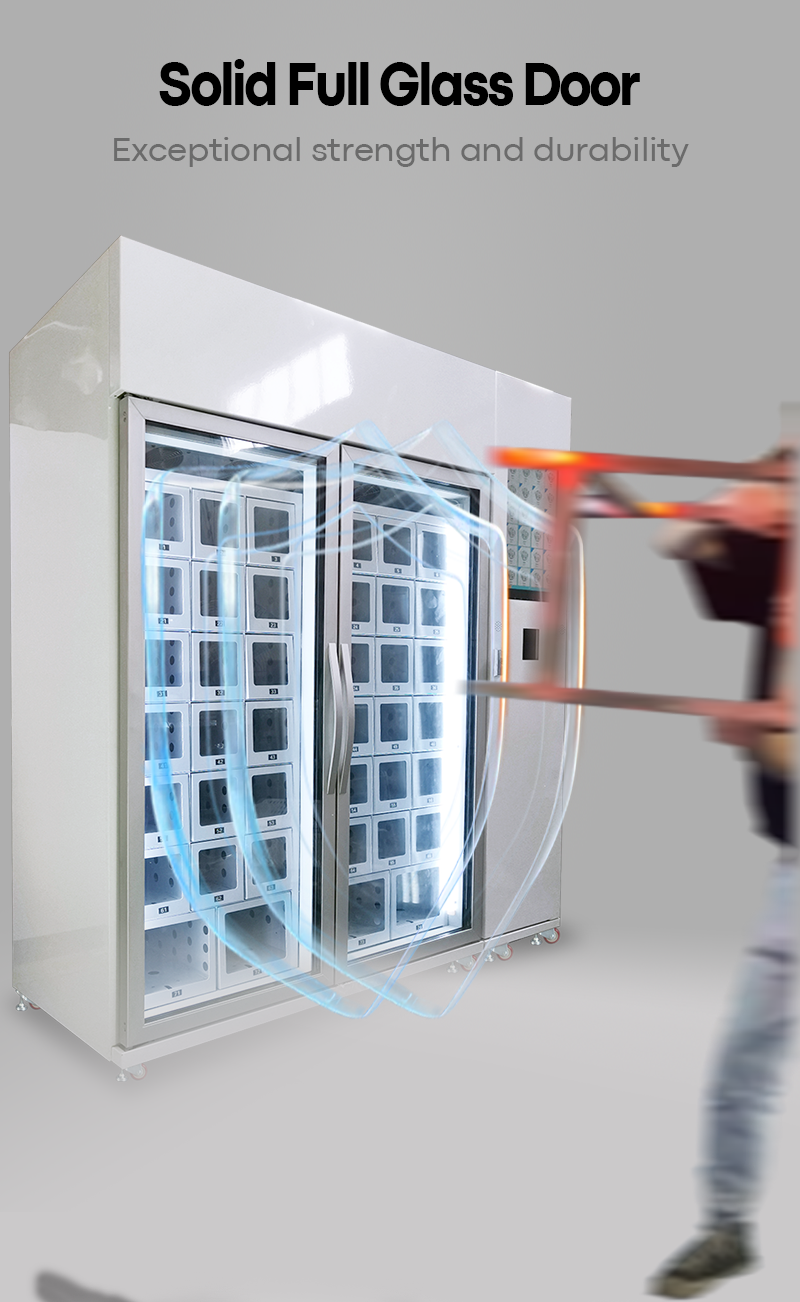 Eco-Friendly Cheese Vending Machine Locker-style compartments keep orders secure until collected