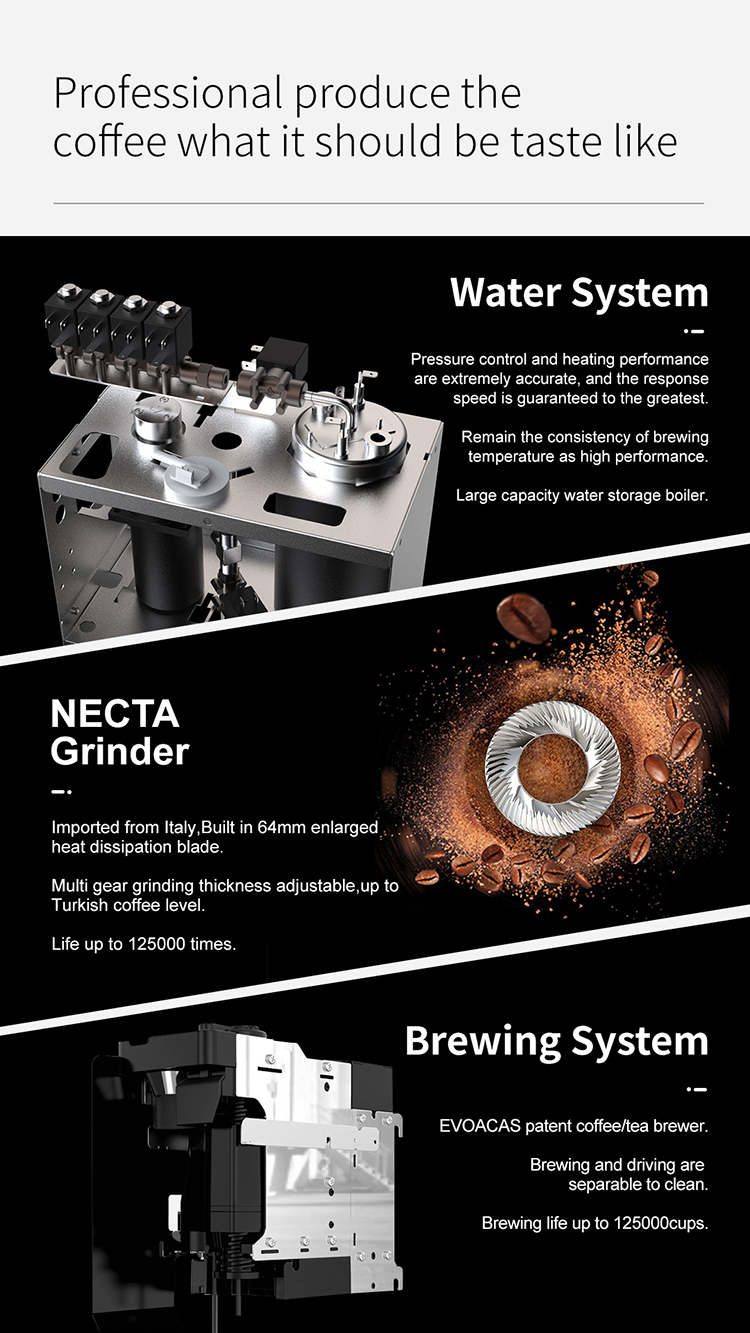 floor standing Commercial Coffee Vending Machine professional produce the coffee with water system NECTA grinder and brewing system
