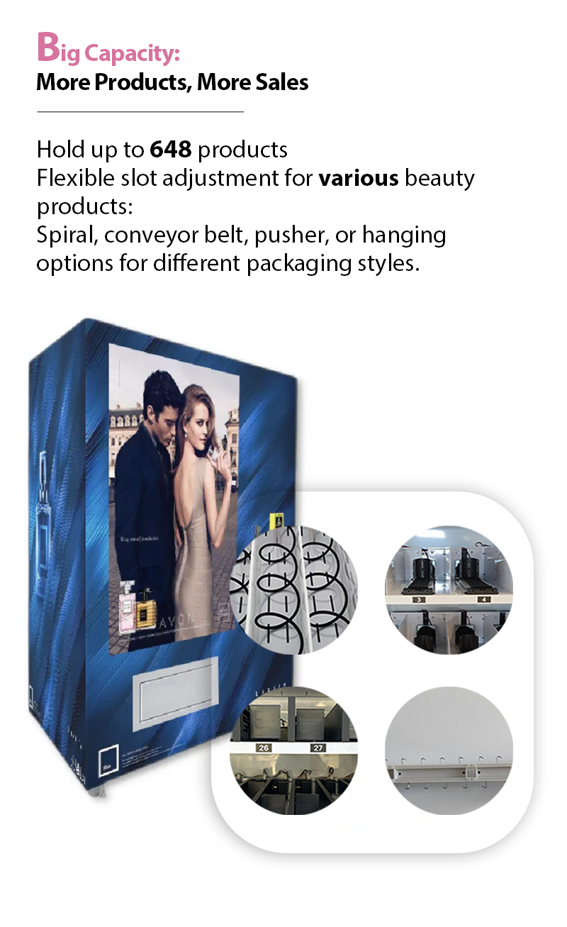 Vending Machine for Perfume with 55-inch Touchscreen more products more sales