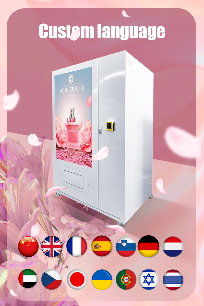 Vending Machine for Perfume with 55-inch Touchscreen supports custom language