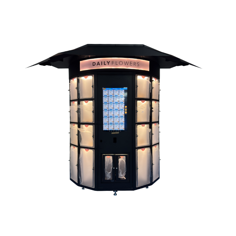 24/7 Automatic Outdoor Fresh Cut Flower Vending Machine with Refrigeration and Customizable Lockers