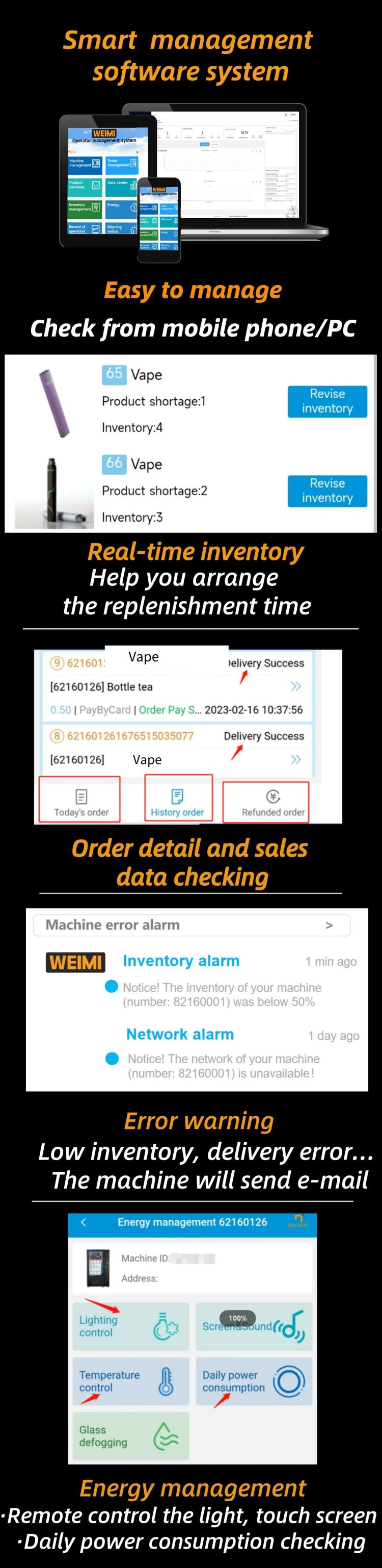Vape shop clip slots vape vending machine with age verification