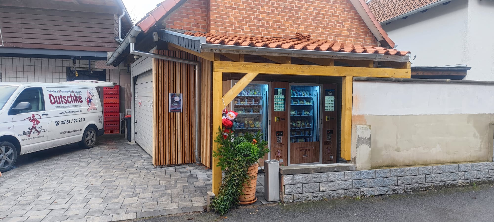 Our German sausage vending machine in Germany