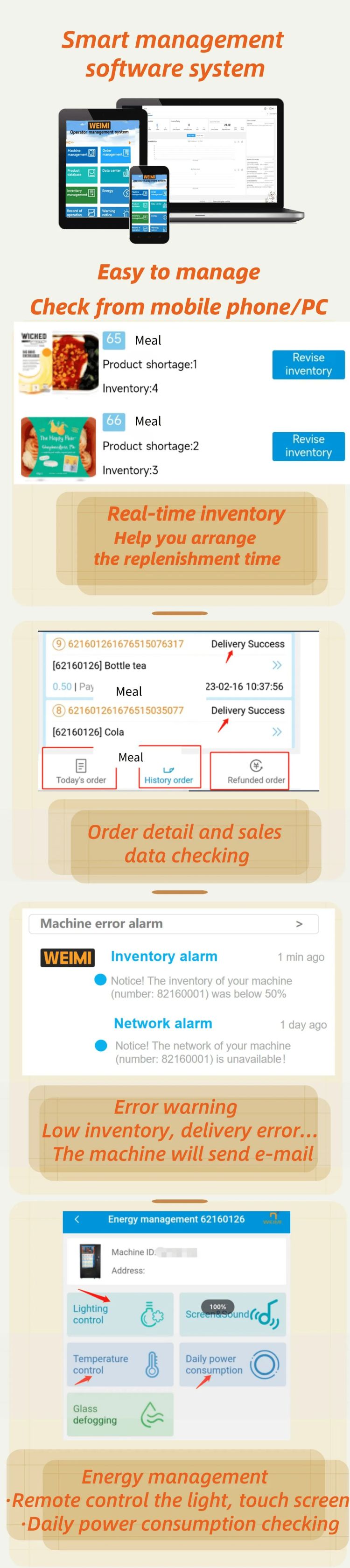 Egg Cooling Locker Vending Machine with 22-inch Touchscreen and Card Reader easy to manage with smart operating system