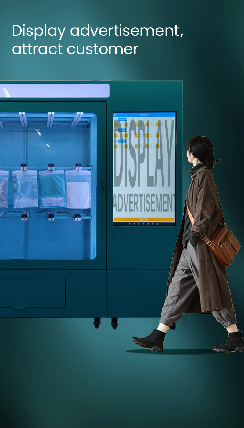 t shirt vending machine with 43 inch interactive media player for high impace visual marketing