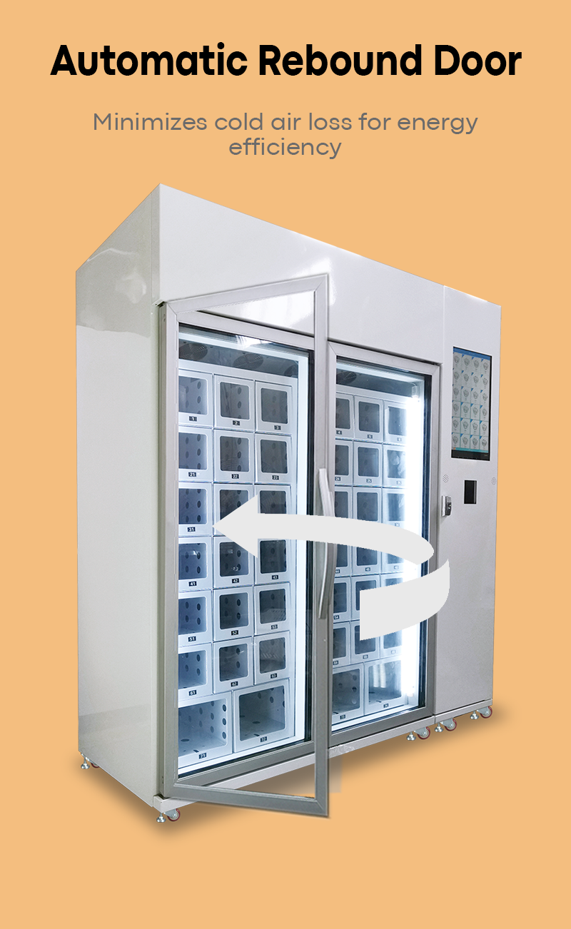 24H Outdoor Refrigerated Cake Vending Machine with Card Reader for Bakery Shop Street Foods