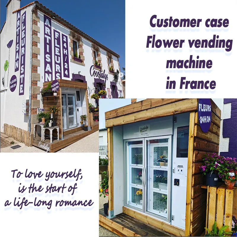 Hot sale fresh flower vending machine with cooling locker, touch screen, card reader in Singapore
