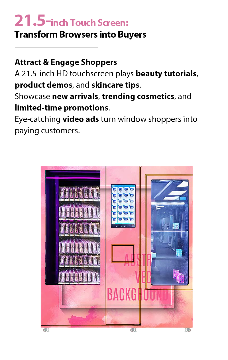 Cosmetic Lashes Barbie Vending Machine for Beauty Products attract and engage shoppers