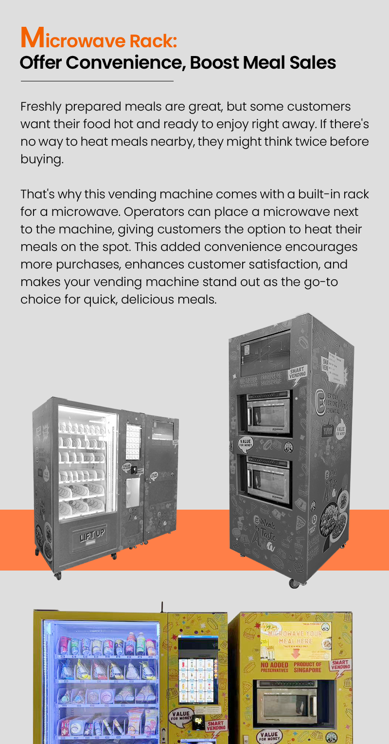 Hot Food Vending Machine with Elevator Built-in Microwave offer convenience boost meal sales