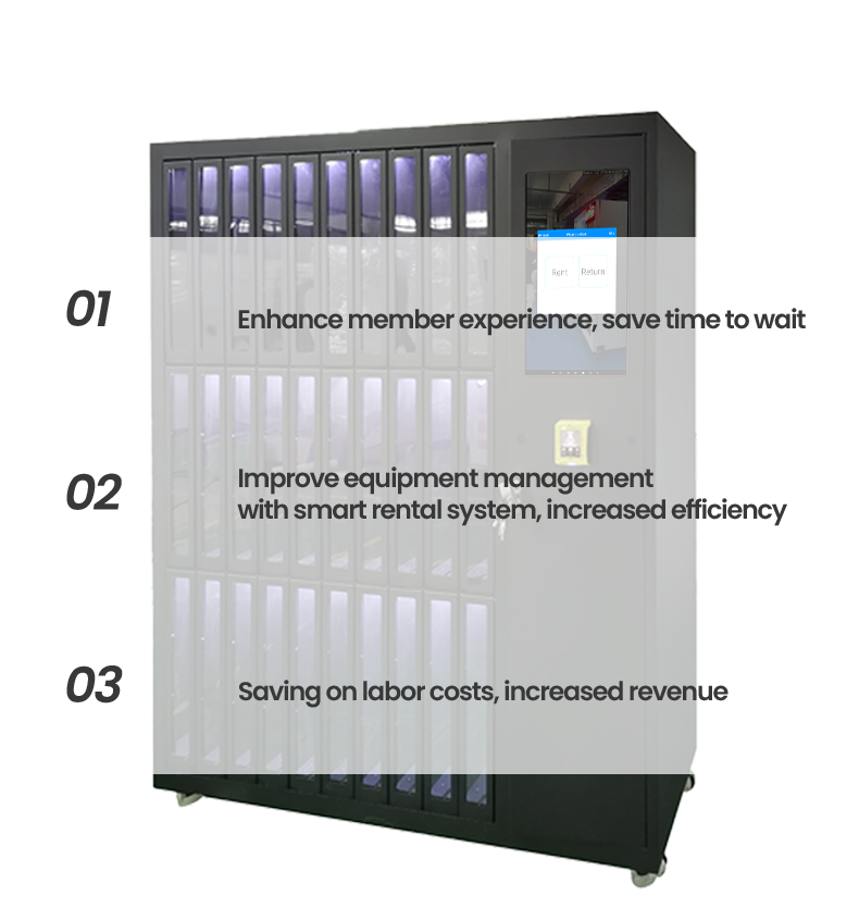 Gym Boxing Equipment Vending Machine with Rental System Card Reader Customized Lockers saving on labor costs and increase revenue
