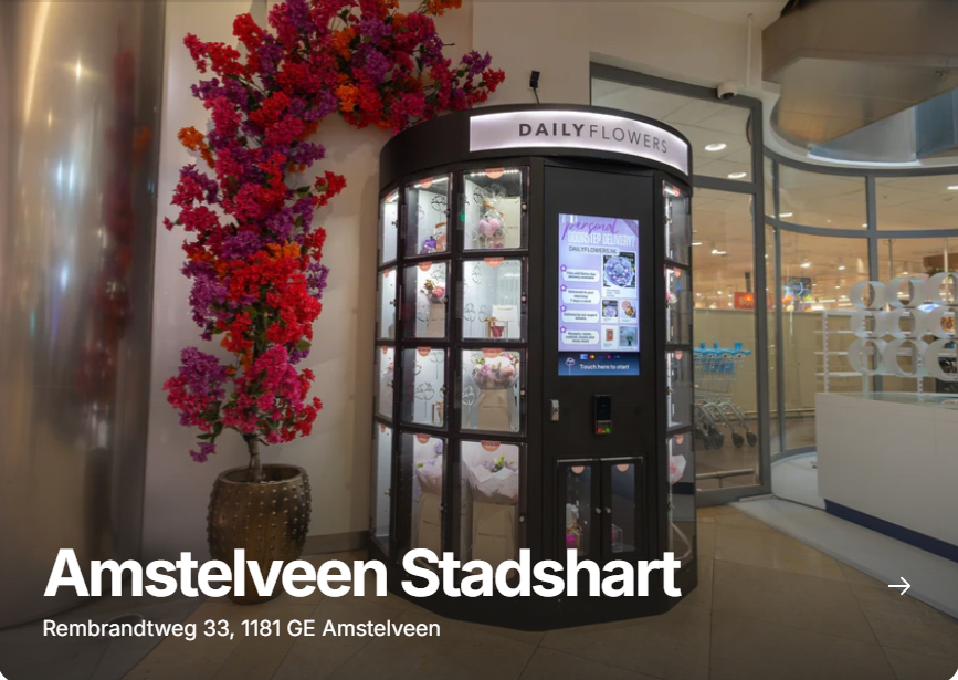 Custom Logo 24-Hour Flower Vending Machine in the Netherlands