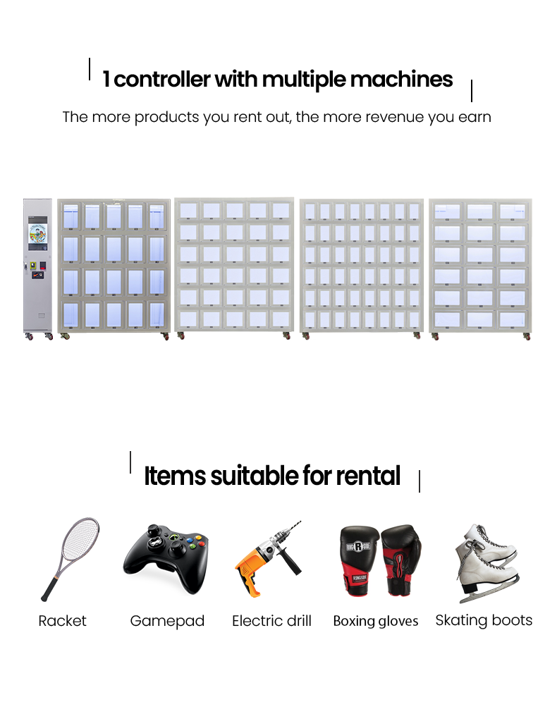 Gym Boxing Equipment Vending Machine with Rental System Card Reader Customized Lockers suitable for various items