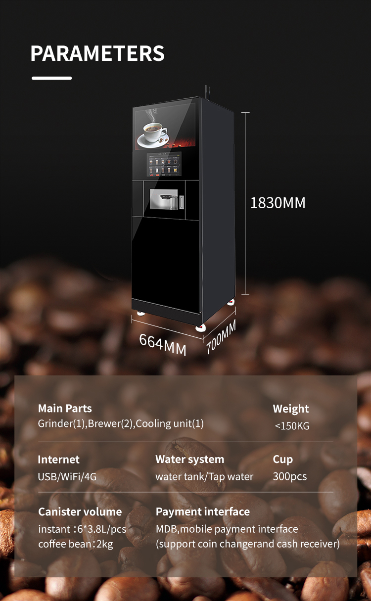 parameters of commercial Coffee Vending Machine for office