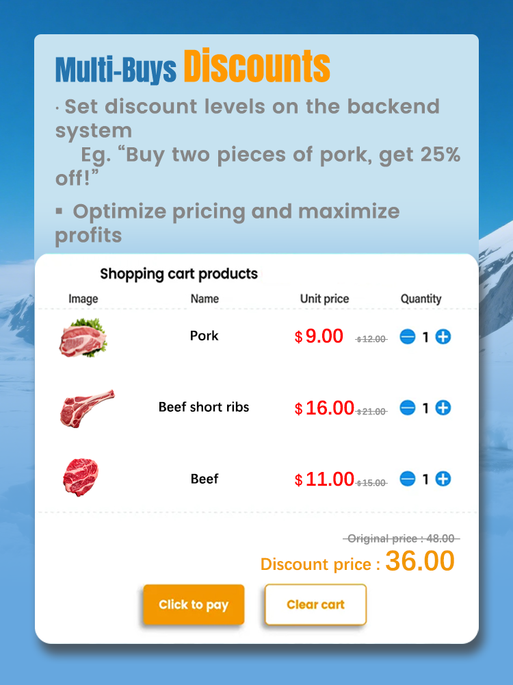 Frozen Food Vending Machine for Ice Cream Seafood frozen meat set discounts for multiple purchases