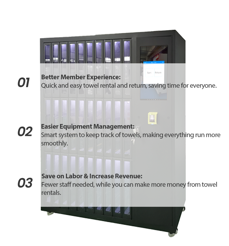 Gym Towel Vending Machine for Towel Storage and Management better member experience