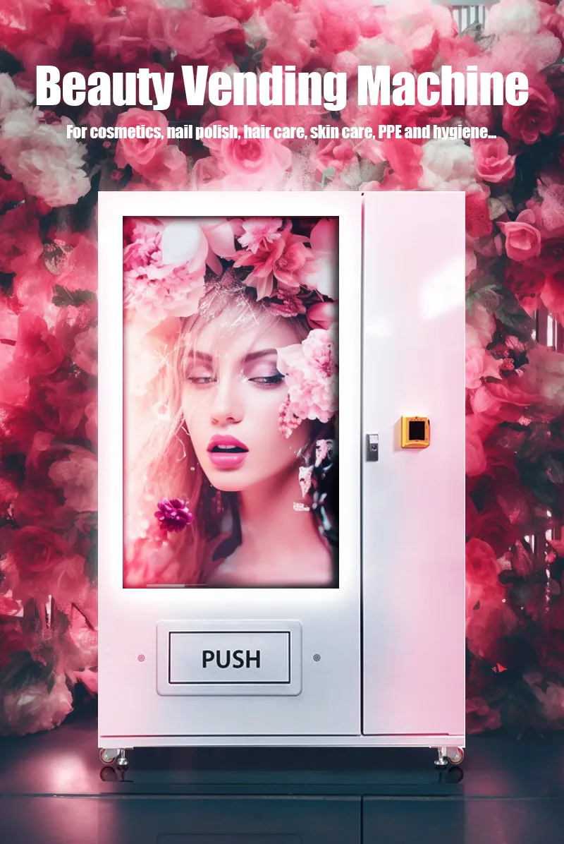 Vending Machine for Perfume with 55-inch Touchscreen for cosmetics, nail polish, hair care, skin care, PPE and hygiene...