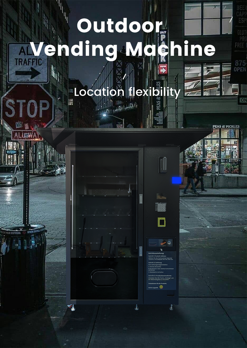 Outdoor Vending Machine with Shelter for Snacks Drinks