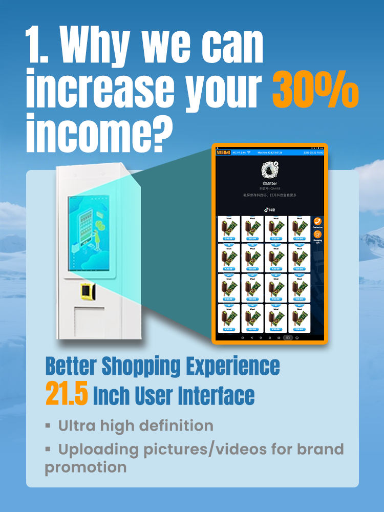 Why we can increase your 30% income? We have 22 inch touchscreen for better shopping experienec