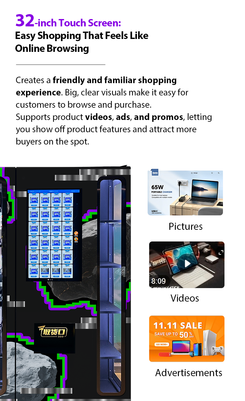 Big Capacity Vending Machines for Electronics 3C Products for Stations easy shopping that feels like online browsing