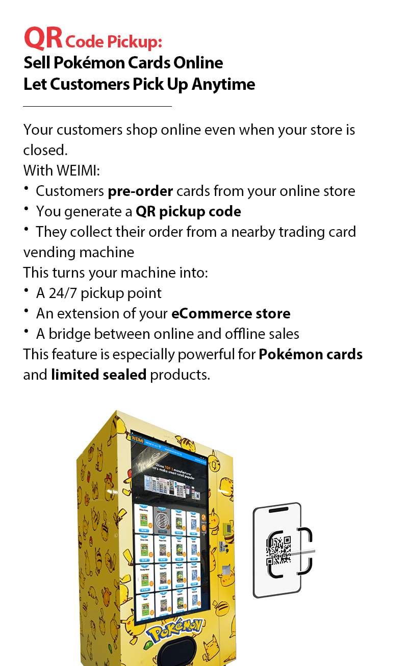 Pokémon Center Vending Machine | Full Touch Pokémon Card Dispenser pokemon ecommerce store
